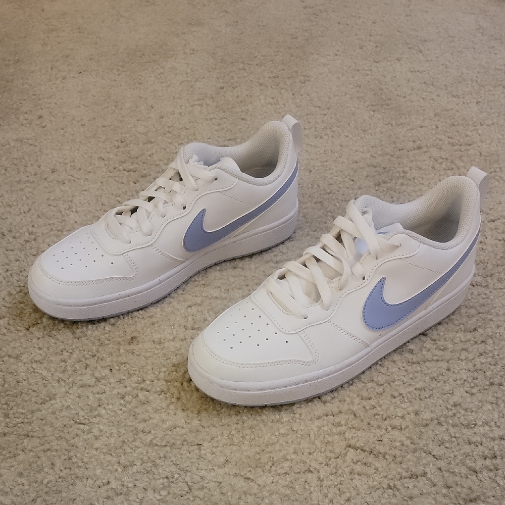 Nike Court Borough (Women & Youth) White and Light Purplish/blue Sneakers